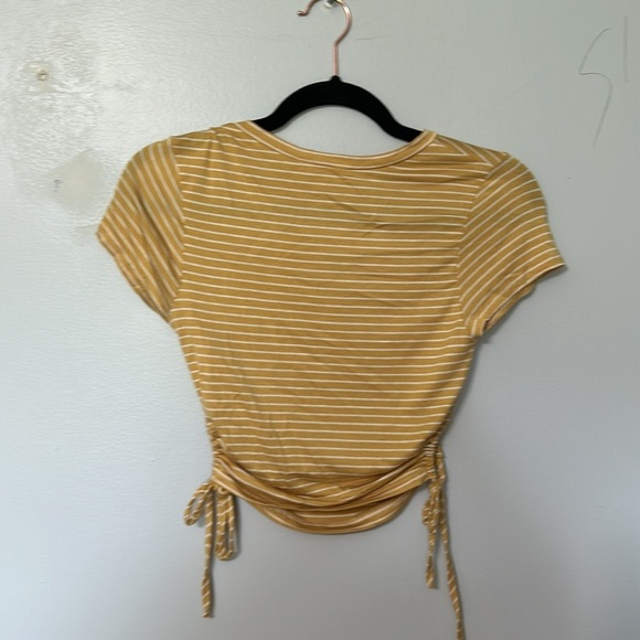 Endless Blu Mustard Striped little tee with side ruching Size S - Picture 5 of 6